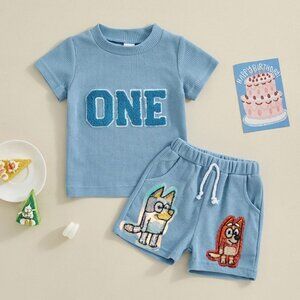 Bluey boy clothes Bluey First Birthday Bluey Outfit Bingo Clothes Shirt Shorts